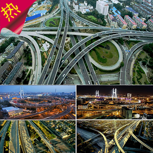 实拍高架桥 高速公路 火车高铁动车 现代交通 桥梁建筑 视频素材