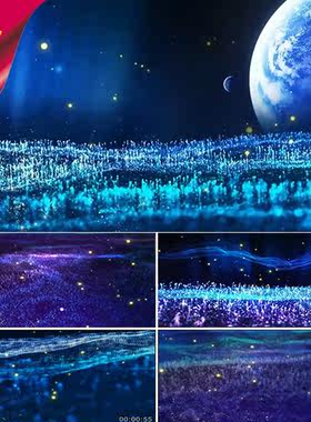 虫儿飞 儿童舞蹈 儿歌 唯美夜晚草地萤火虫 月亮星空 视频素材