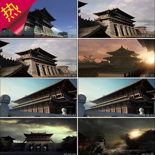 古代皇宫宫殿内景 歌舞升平 盛世王朝 城市宫城建筑展示 视频素材