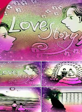 因为爱情 love  沙画浪漫爱情情侣恋人 结婚求婚表白 视频素材