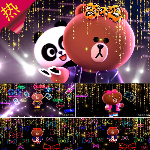 卡通小熊走秀 时尚可爱走秀台 儿童少儿走秀 服装发布会 视频素材