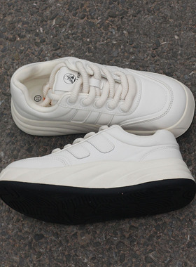 10.23孤品女士低帮系带增高PU面休闲厚底女鞋