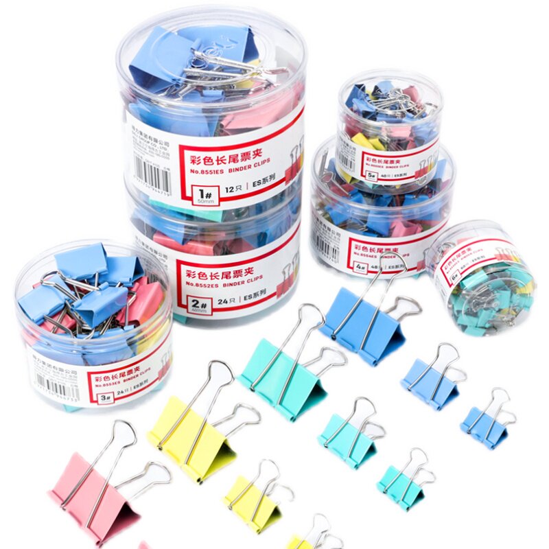 델리 롱테일 클립 대형 컬러 파일 클립 페타 클립 피쉬테일 클립 혼합 시험지 작은 책 철 클립
