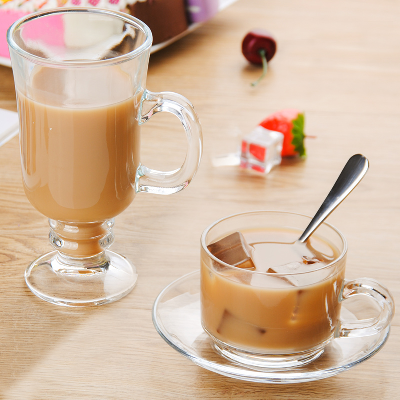 加厚咖啡杯碟勺利比杯爱尔兰带把玻璃杯茶杯水杯带碟子不锈钢勺子|ruв категории посуда, кофе, кофе - от Buy2taobao.com для оказания профессиональной услуги покупки агента Taobao
