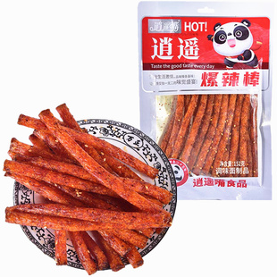 逍遥爆辣棒大包装大长根辣条风味休闲小吃零食品麻辣根152克