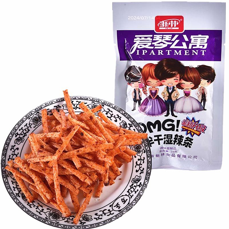 新林 爱琴公寓5 19克 8090后儿时怀旧小吃零食品辣条批发