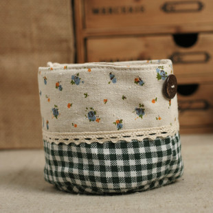 新品Zakka杂货棉麻布艺小吊兜可悬挂收纳盒小号收纳桶小挂袋多款