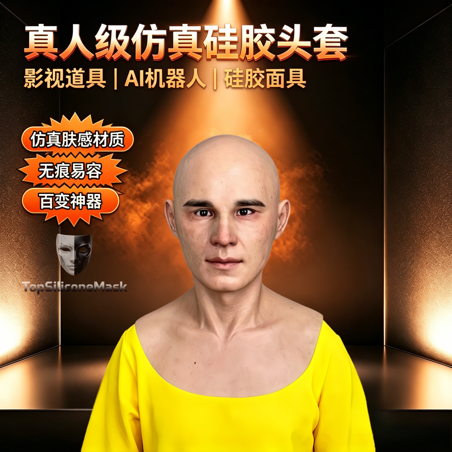 硅胶仿真头套变脸人脸定制面具图片
