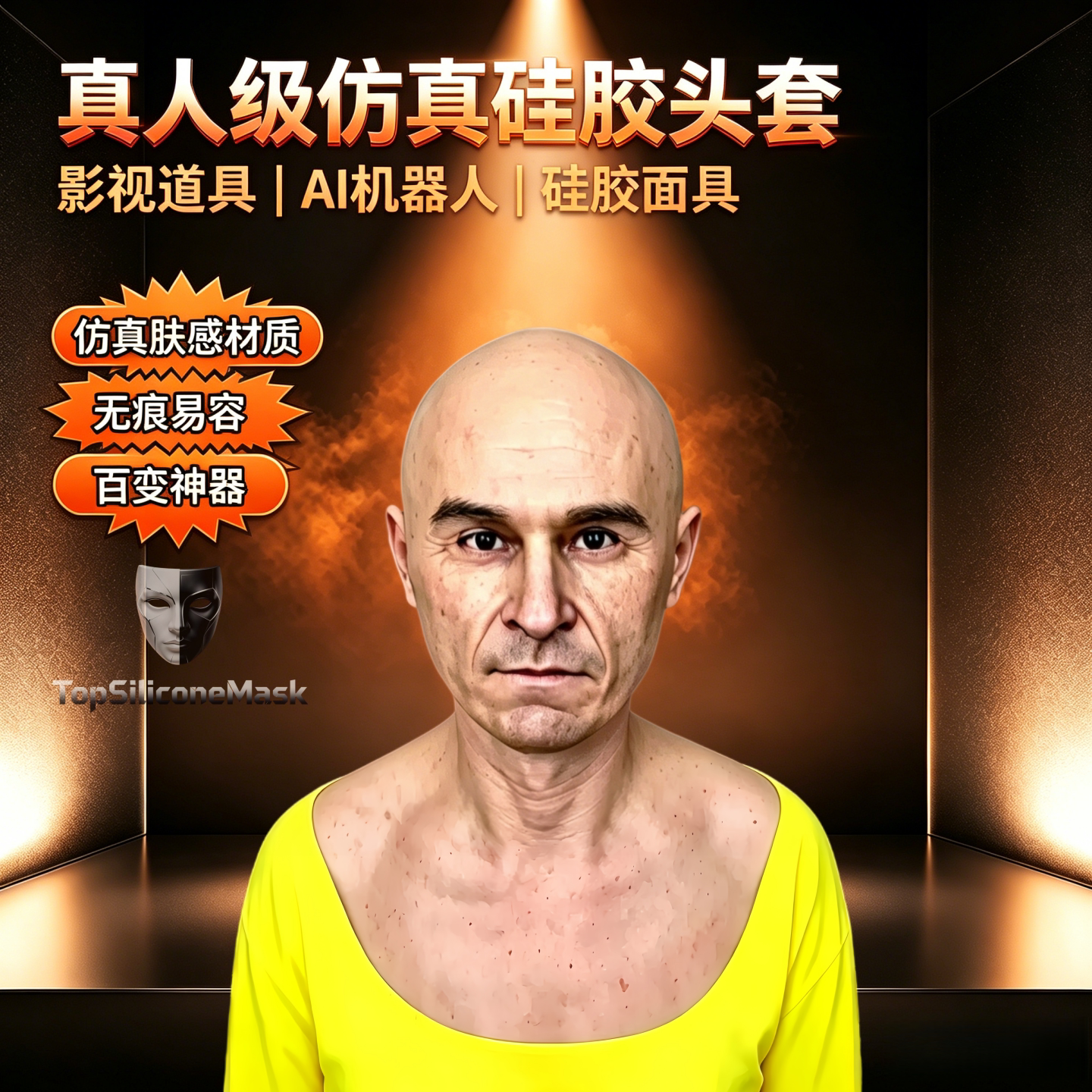 硅胶仿真人脸面具易容变脸定制图片