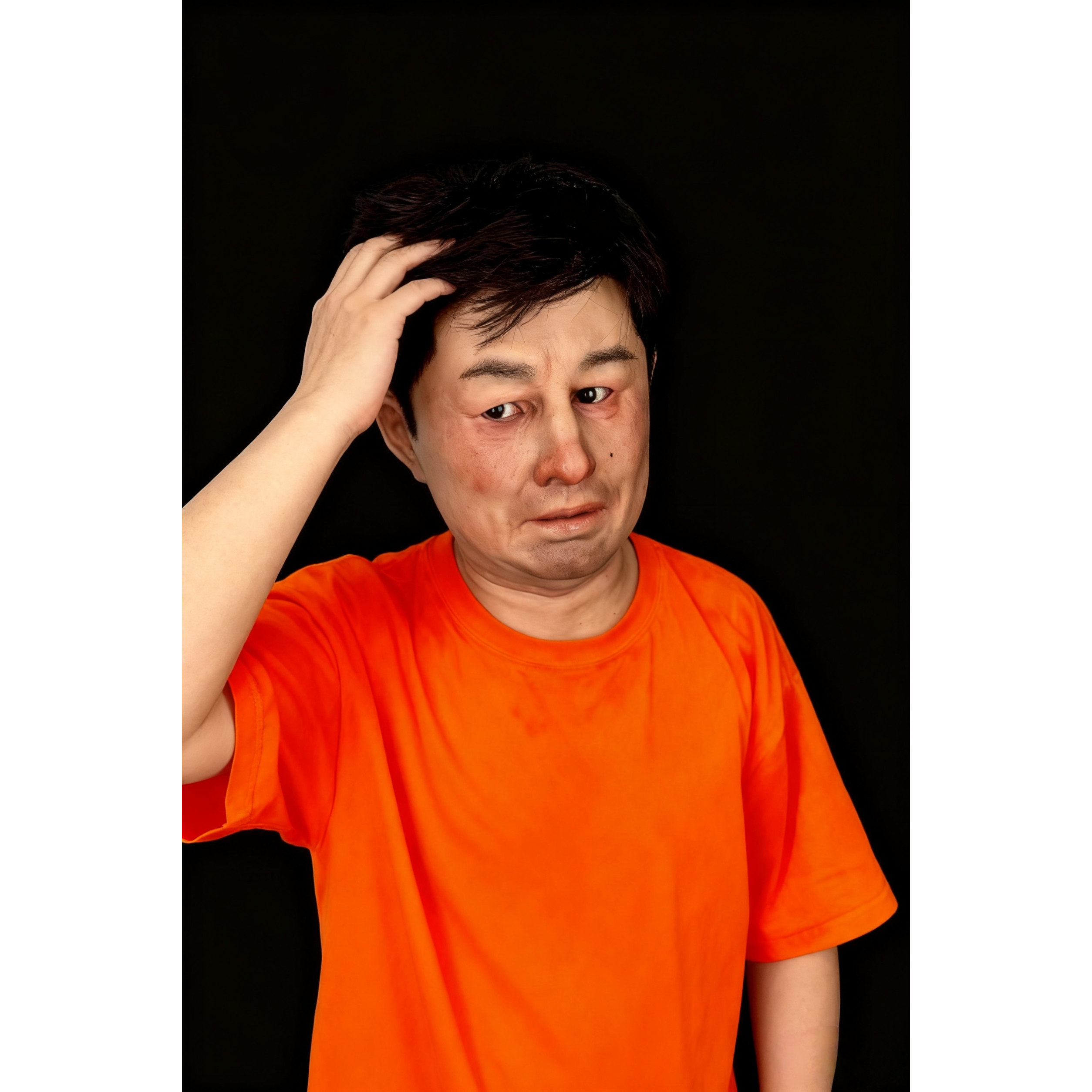 影视道具直播面具硅胶男士真人青中老年易容画皮头套人脸变脸定制