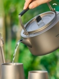 Дорожный портативный чай для кемпинга, заварочный чайник, металлический чайный сервиз, кофейник
