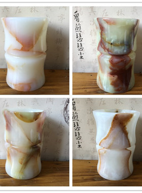 笔筒办公室文房四宝石雕工艺品