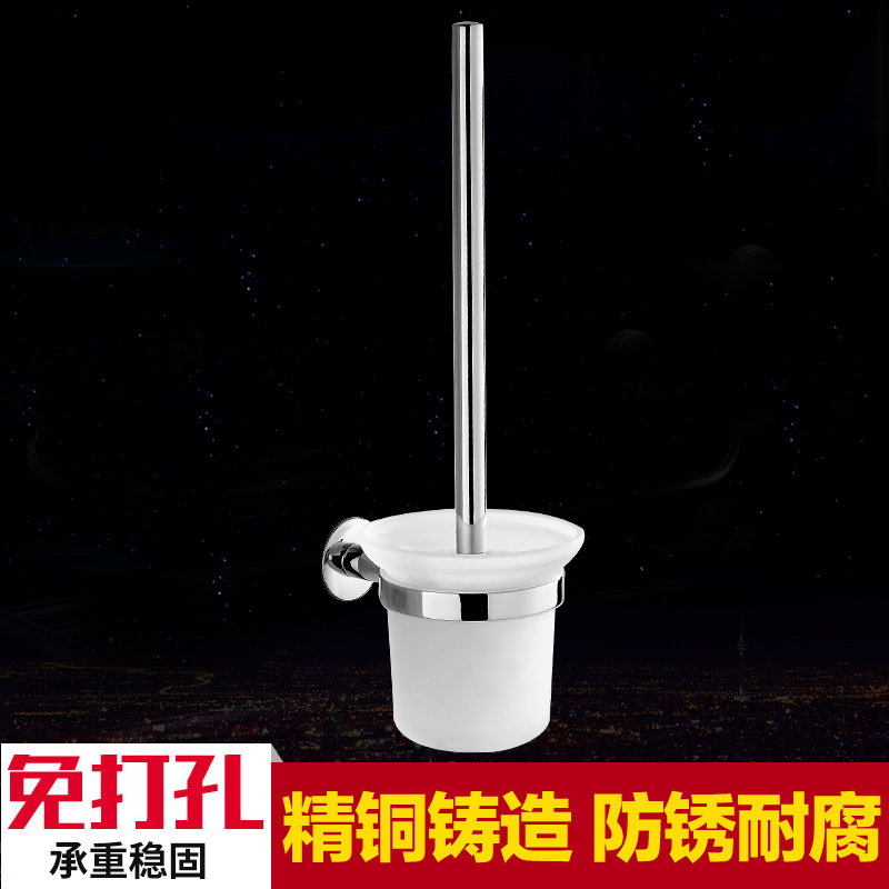 摩恩达免打孔卫生间全铜马桶刷架图片