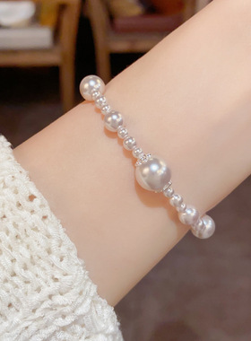 法式复古温柔珍珠手链轻奢风小众设计感精致百搭串珠饰品