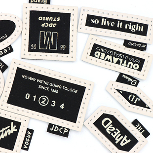 现货皮革标签鞋服帽子皮标定做印花字母装饰标服装皮牌皮革小商标