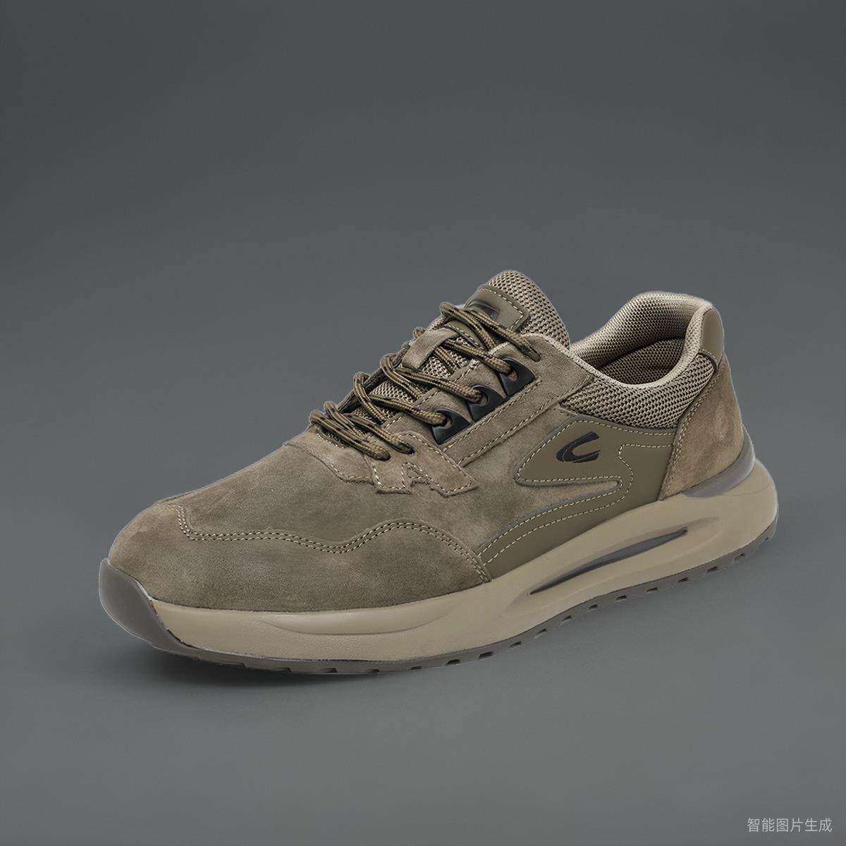 德国骆驼动感男鞋2025春季新款男士休闲运动鞋全皮软底跑步阿甘鞋