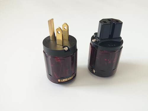 新品特价 日本欧亚德Oyaide 079镀金铜美标电源插头发烧电源线尾