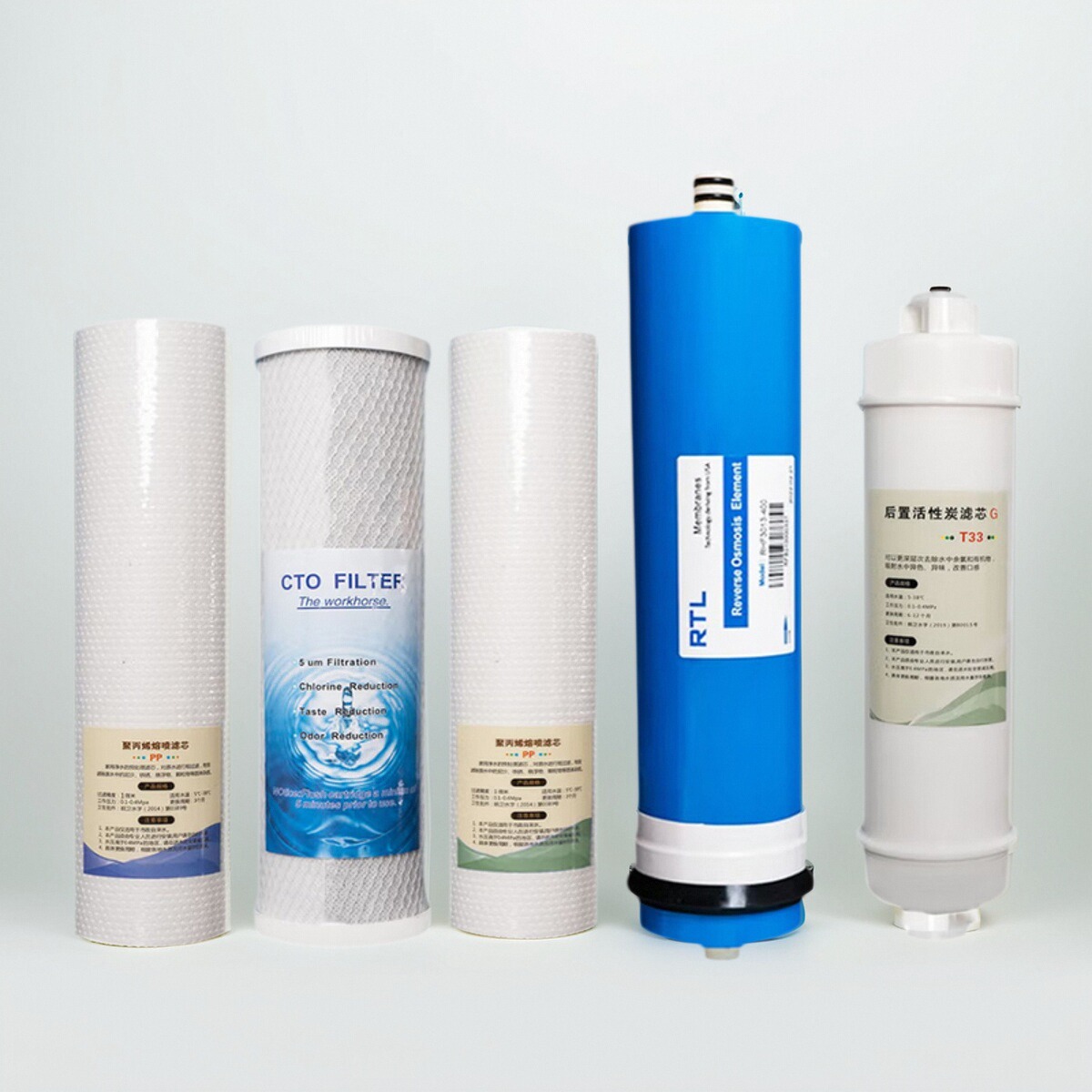 希力商用机净水机纯净滤芯RO反渗透400G通用五级全套纯水机直饮水
