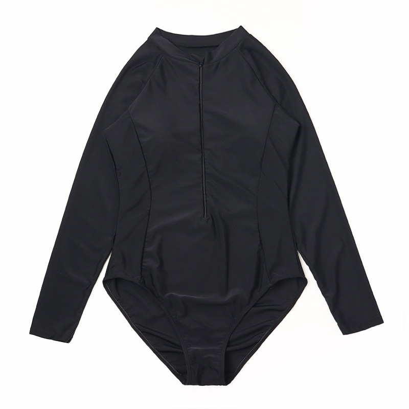 出口长袖连体泳衣简约黑色保暖长袖拉链女士冲浪服显瘦成人温泉衣,运动/瑜伽/健身/球迷用品,连体泳衣,淘宝优惠券,粉丝福利购,淘宝优惠卷