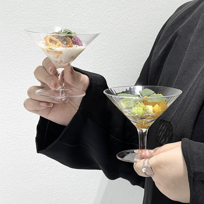 复古ins风玻璃高脚雪糕冰淇淋杯