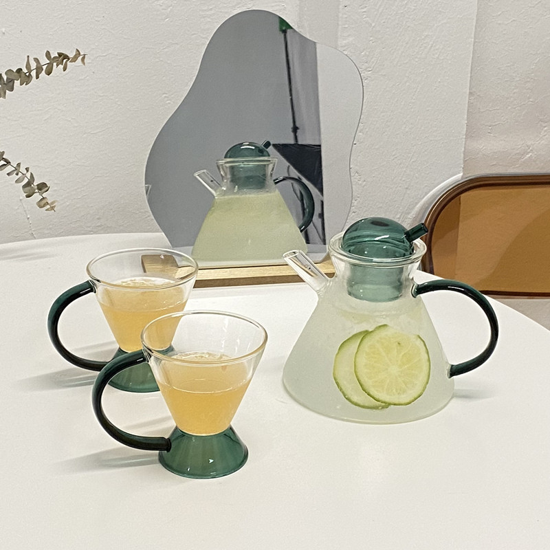 泡茶水壶带把手家用玻璃杯