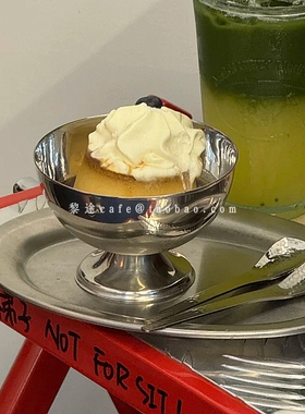 ins工业风不锈钢雪糕杯复古冰淇淋杯酸奶布丁杯甜品杯矮脚水果碗