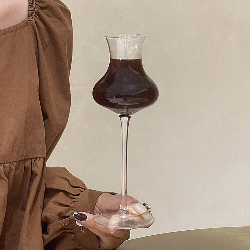 法式浪漫玻璃高脚香槟杯ins风鸡尾酒杯起泡酒杯闻香杯浓缩咖啡杯
