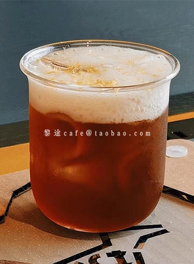 可爱圆圆扩口轻薄耐热高硼硅玻璃胖胖果茶杯ins拿铁咖啡杯美式杯