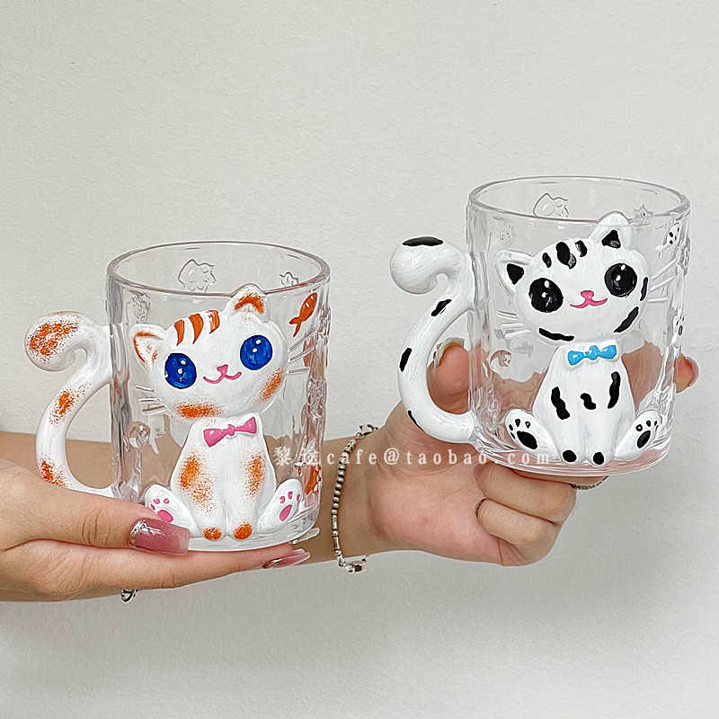 可爱卡通手绘萌猫马克杯