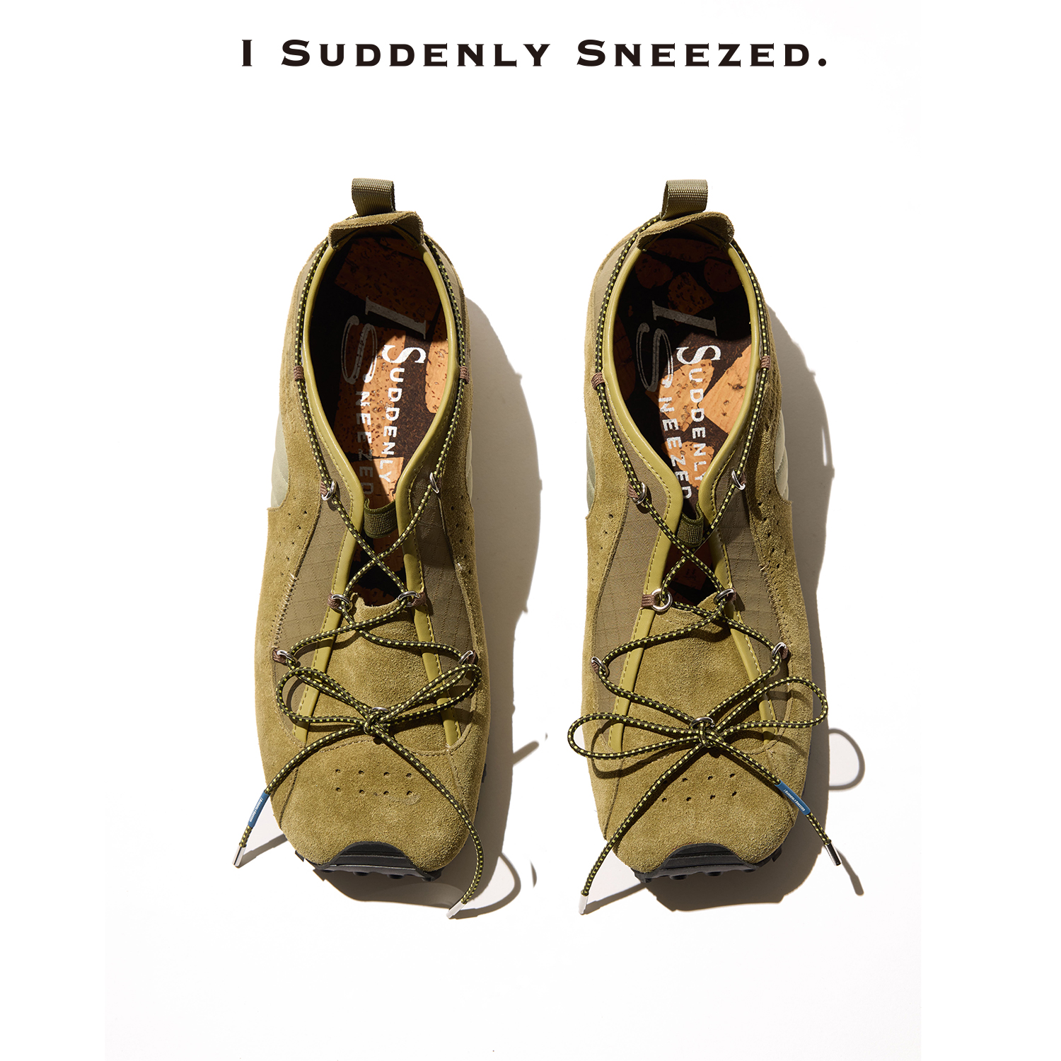 I Suddenly Sneezed 氧气青苔 轻量化系带轻训鞋 内增高可踩跟