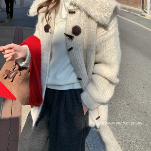 SUSAN 重工慵懒宽松牛角扣加厚保暖毛衣 理想漫冬韩系冬季
