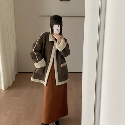 TE-巨暖火炉降温必拿立领款简约高级感抗风保暖中长款短外套