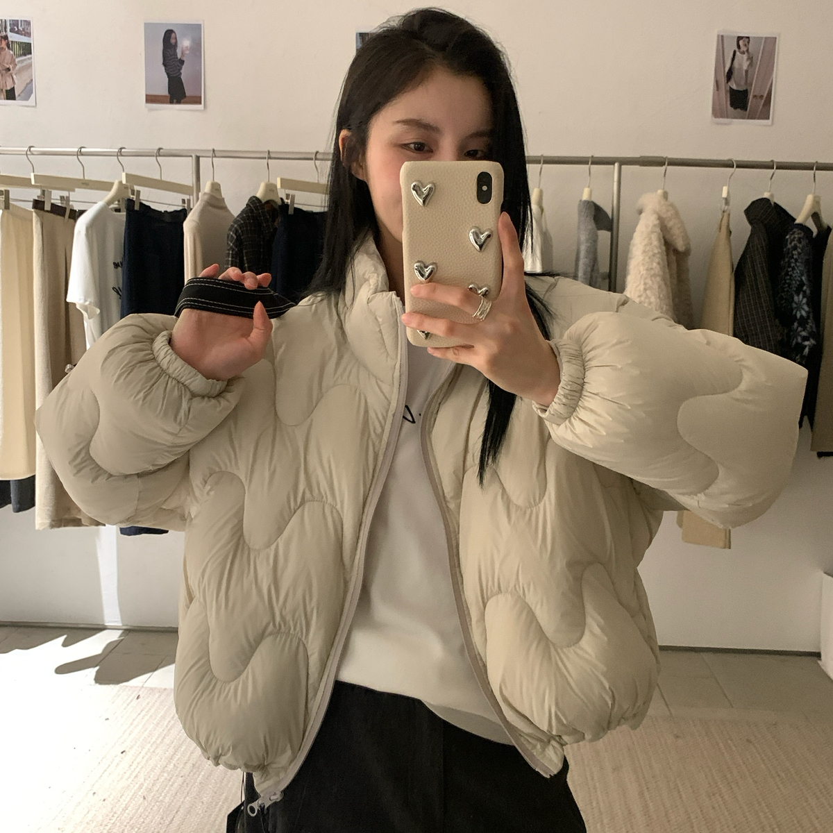 KITTIN-韩标Butter｜韩系简约轻盈蓬松绗缝立领拉链保暖羽绒服外
