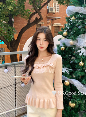 GS.GOOD START-版型绝了～秒get沙漏腰冬季纯欲蕾丝拼接花边针织