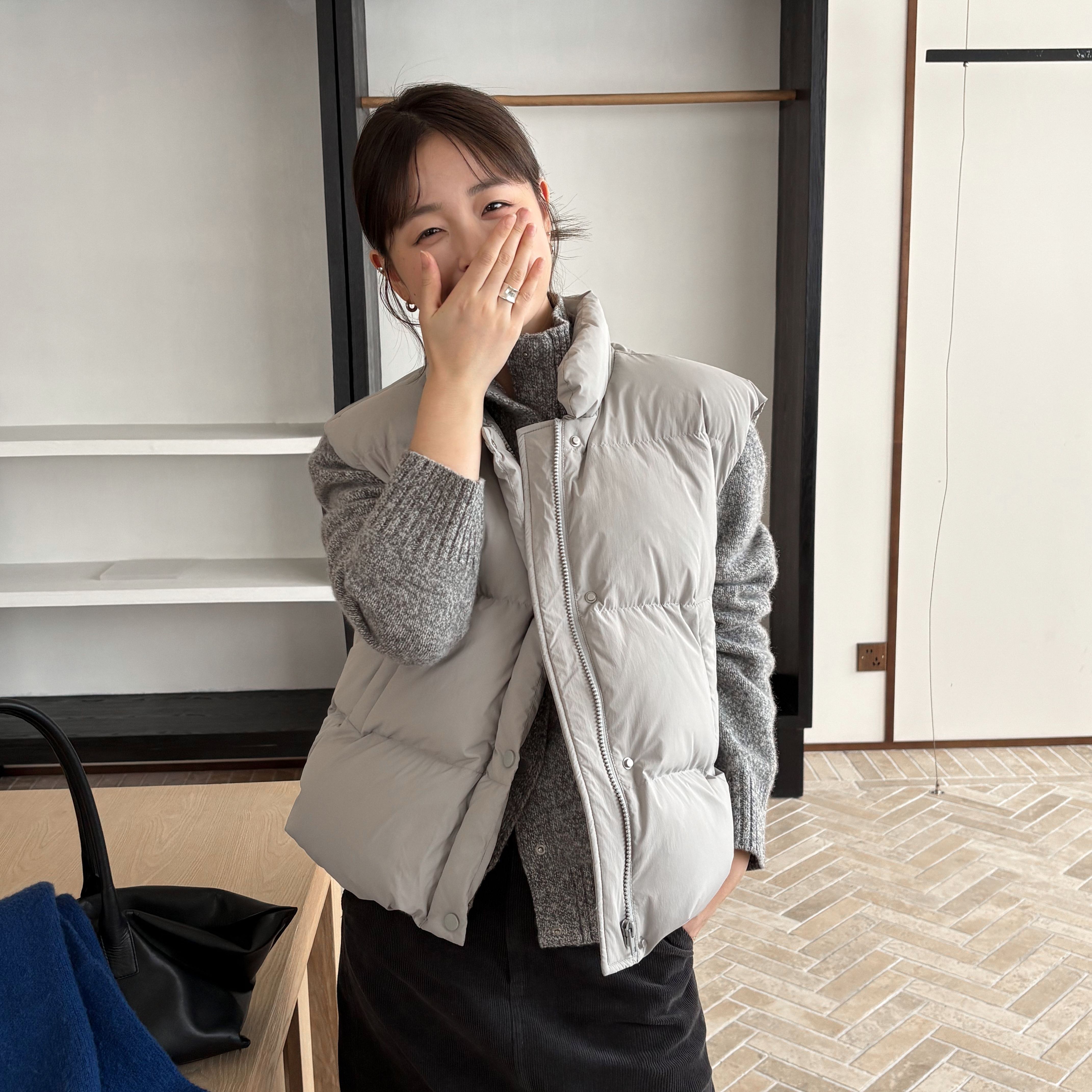 T.G-韩系蓬松保暖加厚立领羽绒马甲