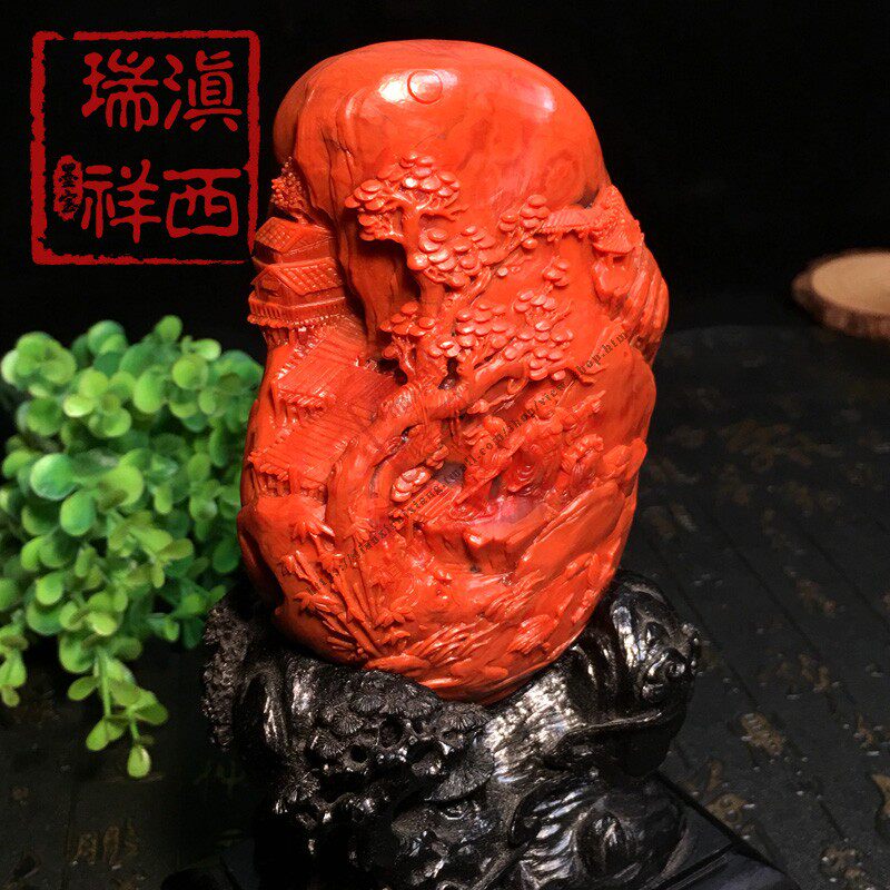 滇西瑞祥保真保山南红玛瑙精品老南红人物山水大摆件收藏级