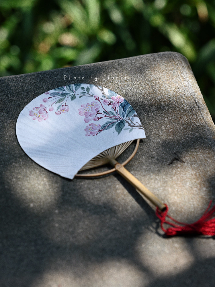 袖珍宣纸团扇迷你宝宝小扇子舞蹈拍摄道具旅游纪念品剖丝手工扇子