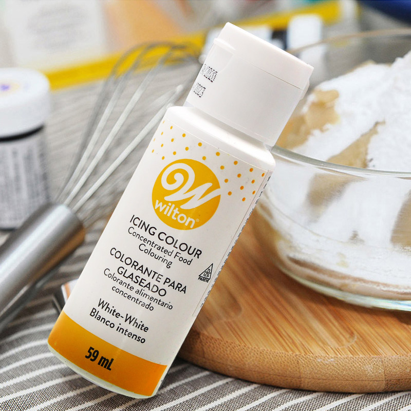 带卫检 19年新货 美国惠尔通wilton食用白色色素色膏白色素59ml