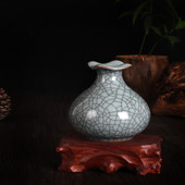 青瓷仿古创意花瓶水玲珑复古家饰台面摆件陶瓷桌面花器装 饰小花插