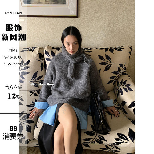 LonslanShop慵懒圆领毛衣
