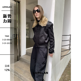 毛领短款 新款 夹克外套 2025秋季 LONSLAN