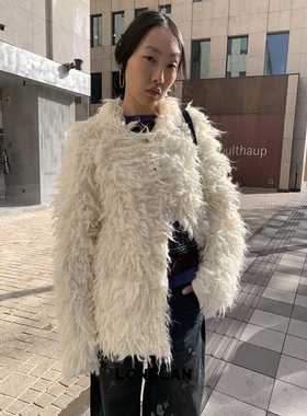 LONSLAN 25AW 12.8  00:00NEW翻领须须长毛毛衣外套