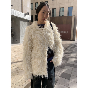 12.8 00NEW翻领须须长毛毛衣外套 25AW LONSLAN