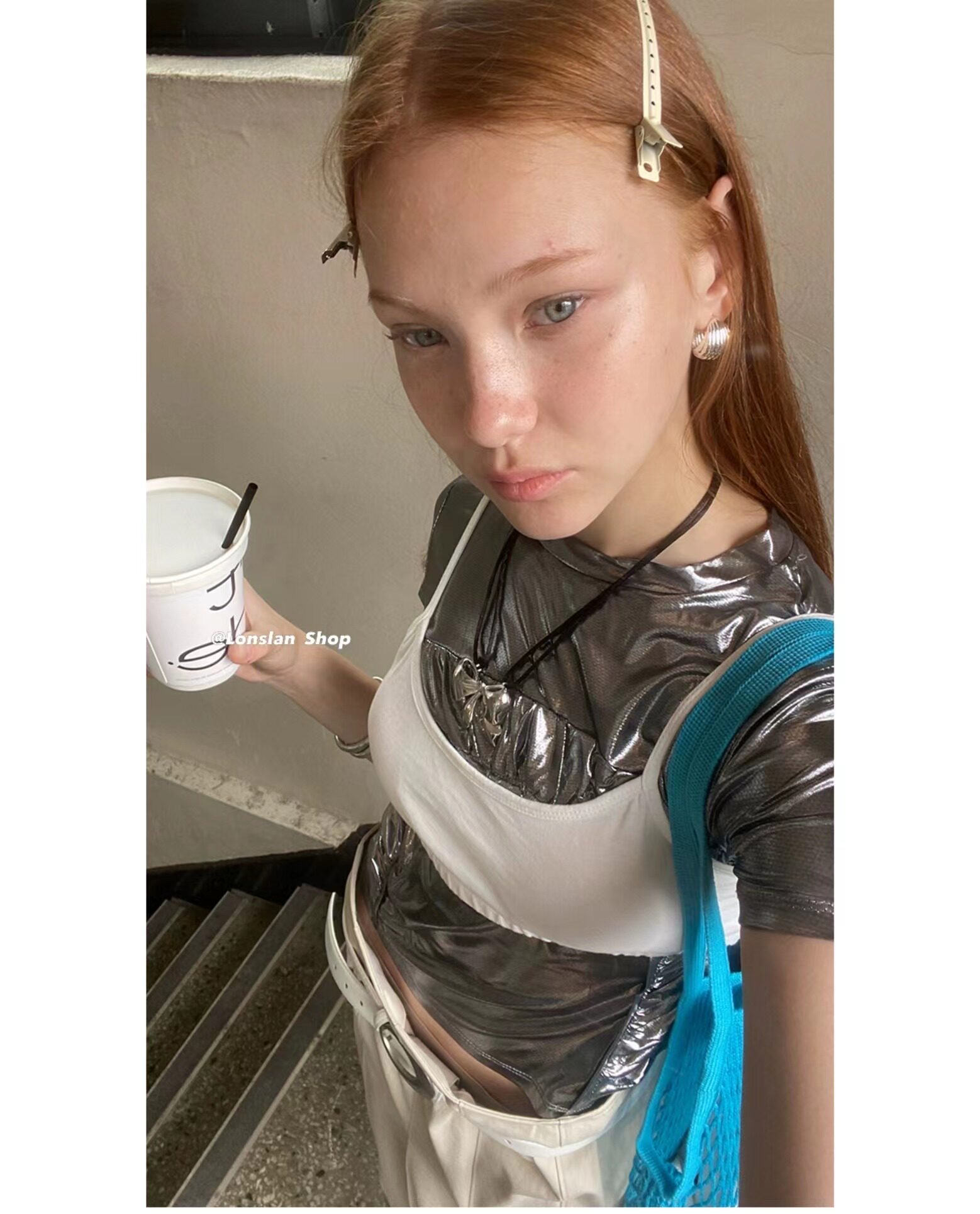 LONSLAN 夏季百搭显瘦粉白性感可外穿小内衣吊带背心上衣女