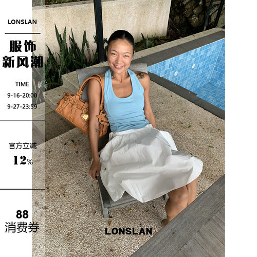 LONSLAN 2026夏季新款腰线设计显瘦工字背心