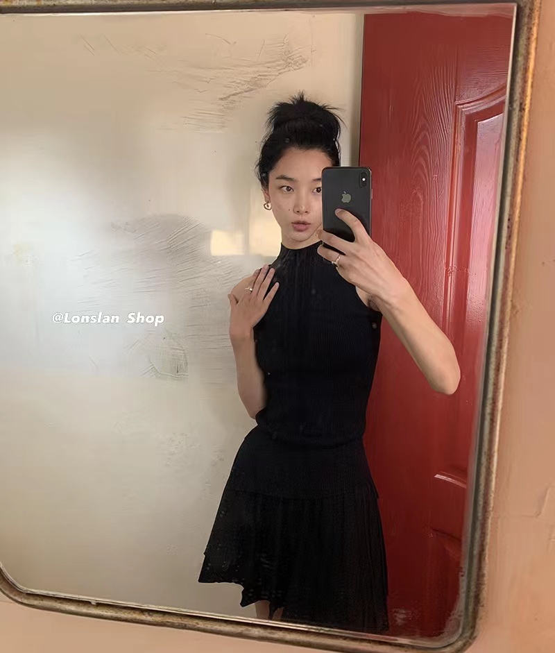 lonslan无袖修身显瘦背心套装