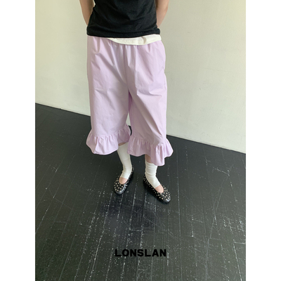 LONSLAN25SUMMER 荷叶边下摆可爱七分裤