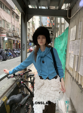 LONSLAN24WINTER 11/30 20:00NEW 披肩绑带针织羊毛开衫