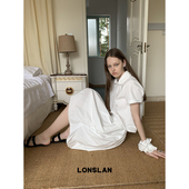 LONSLAN25SUMMER 半裙减龄套装 可爱娃娃领短袖 衬衫