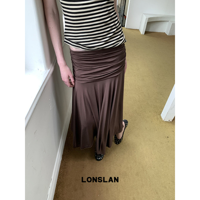 LONSLAN25SUMMER 6.3 20:00NEW 褶皱收腰下摆不规则半裙